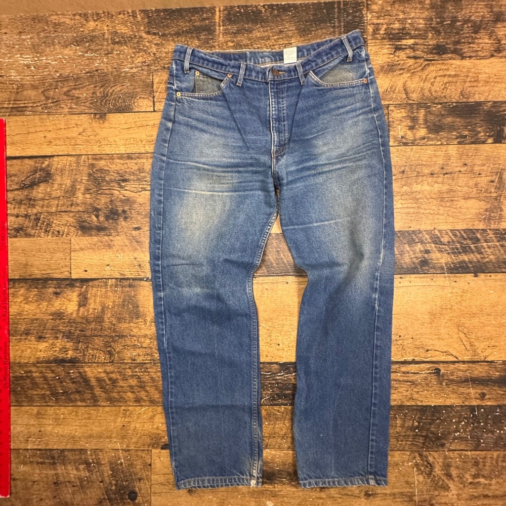 Levi orange tab 505 Mens W38 L30 Blue Denim‎ Jeans Original Riveted Quality